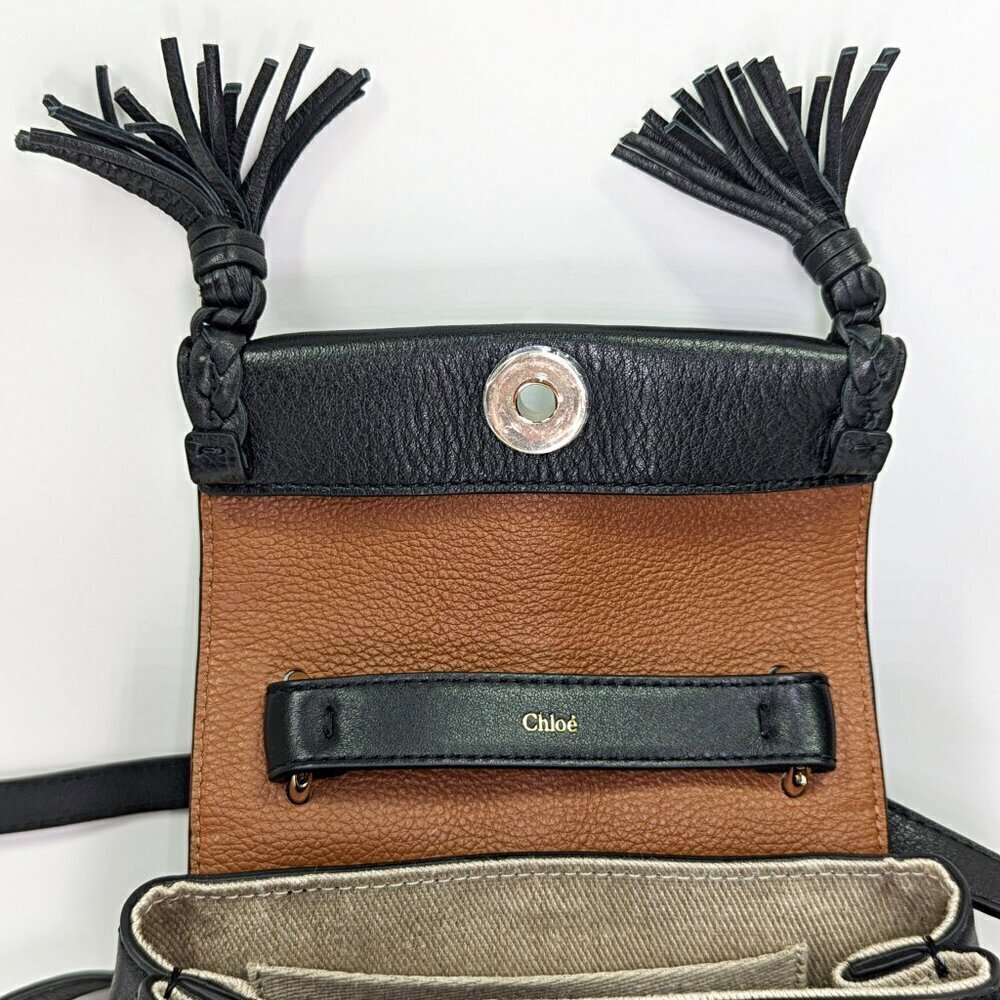 Chloe Penelope Women's Braid Detail Mini Shoulder Bag in Black (MSRP $2,090) - Picture 7 of 11